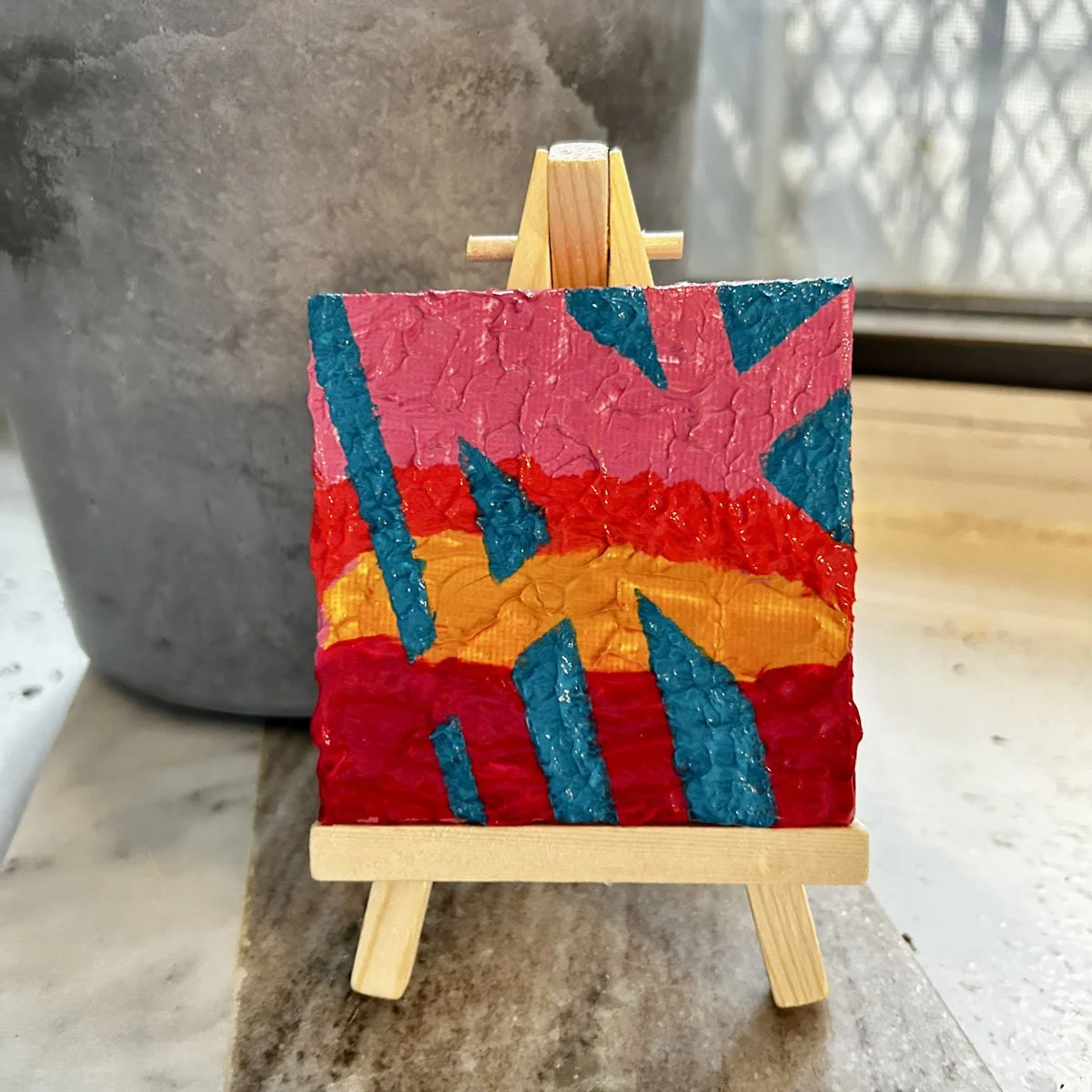 South Beach | Original 3x3 Abstract Miami Painting | Heather